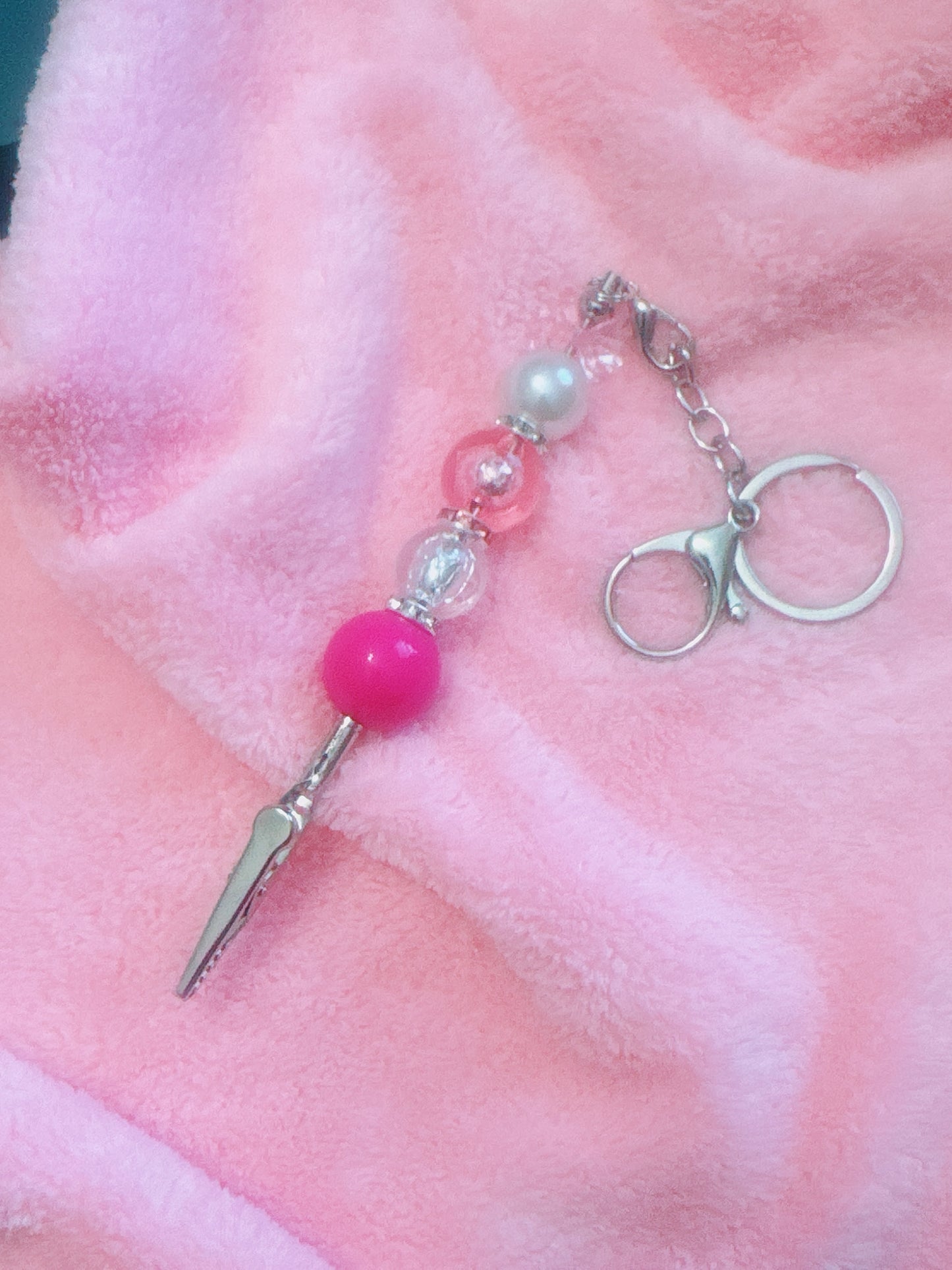 Think Pink Card Grabber Keychain