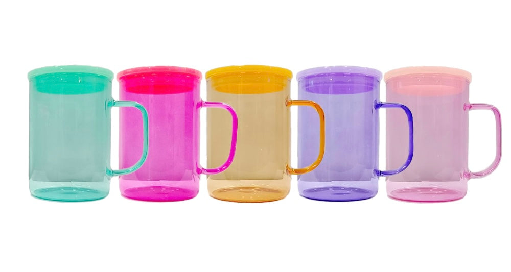 17oz Glass Mug w/Lid