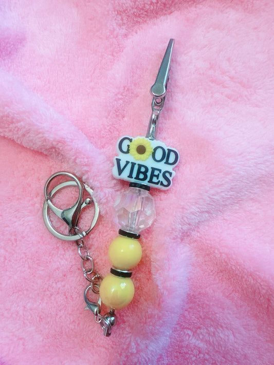 Good Vibes Card Grabber Keychain