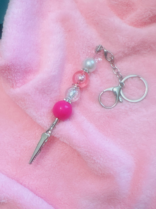 Think Pink Card Grabber Keychain