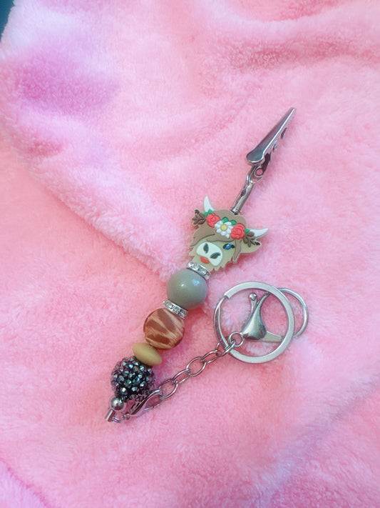 Cow Card Grabber Keychain